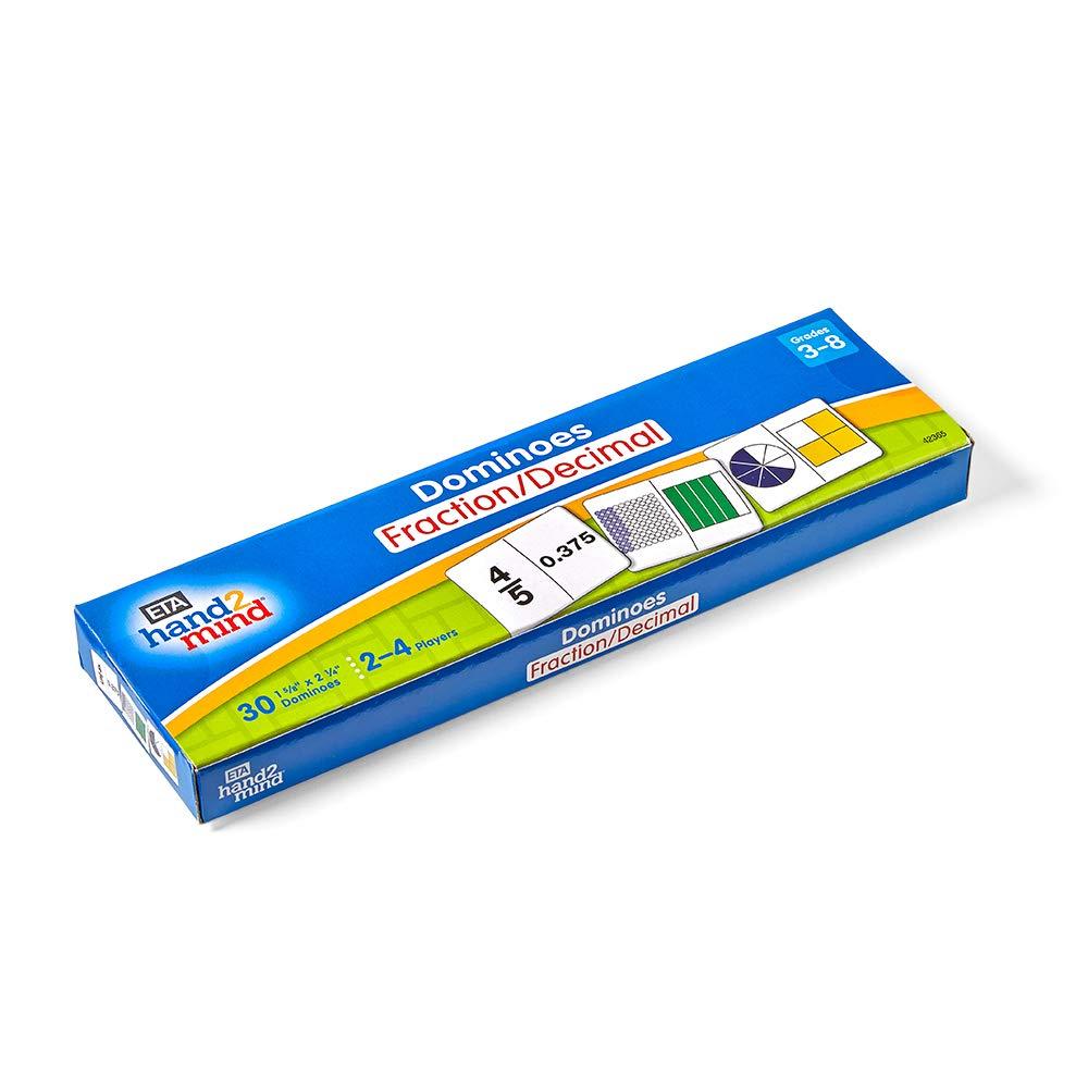 imagehand2mind Fraction and Decimal Dominoes Set Fraction Manipulatives for Elementary School Educational Decimal Games Montessori Math Materials Math Game Tiles Classroom Dominoes Set Set of 30