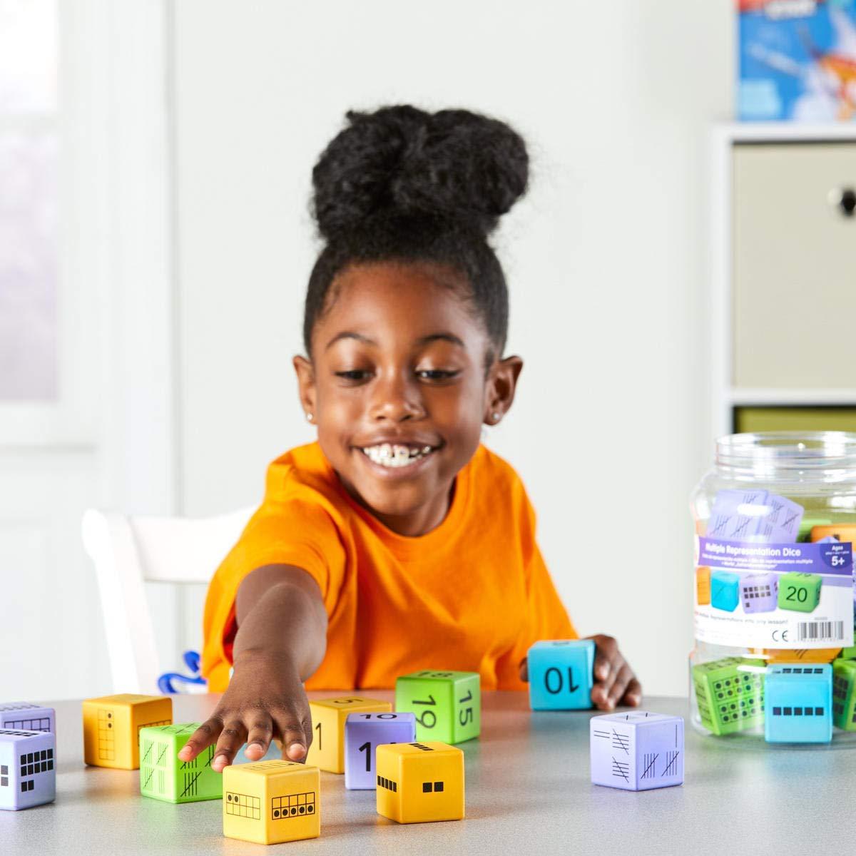 imagehand2mind Math Activity Dice Set Foam Math Dice for Kids Ages 58 6 Sided Die Represents A Number Ten Frame Tally Marks Or Base Ten Early Math Homeschool Supplies Set of 16