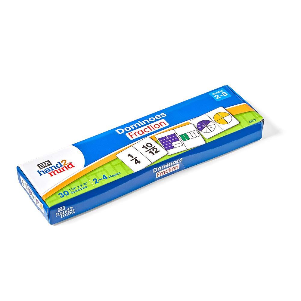 imagehand2mind Plastic Fraction Dominoes Game Tiles Montessori Math Materials for Kids to Learn Decimal and Fraction Equivalence Math Manipulatives 4th Grade Homeschool Supplies Set of 30
