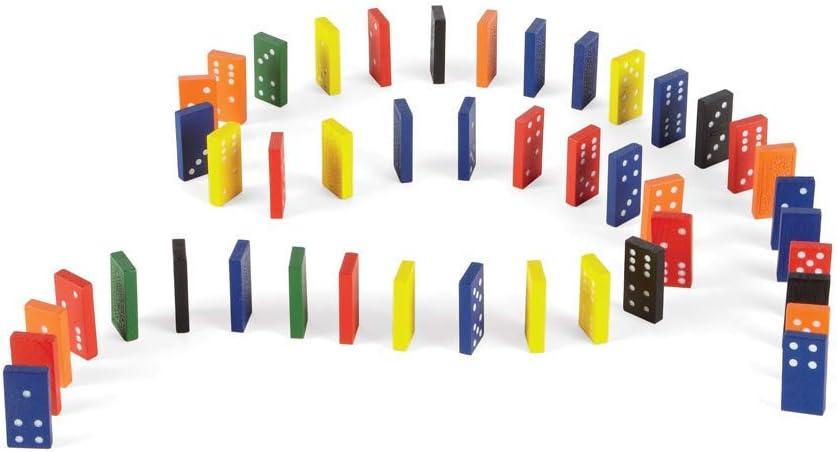 imagehand2mind Wooden Dominoes Set for Kids Double Six Dominoes for Toppling Bulk Domino Blocks Montessori Math Manipulatives Kids Dominoes Classroom Set Kindergarten Learning Games 6 Sets of 286 Sets