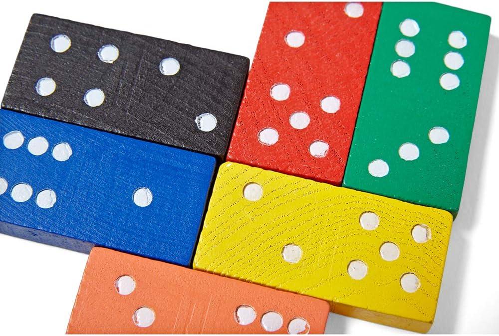 imagehand2mind Wooden Dominoes Set for Kids Double Six Dominoes for Toppling Bulk Domino Blocks Montessori Math Manipulatives Kids Dominoes Classroom Set Kindergarten Learning Games 6 Sets of 286 Sets
