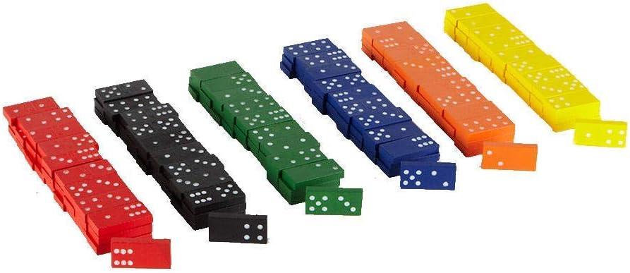imagehand2mind Wooden Dominoes Set for Kids Double Six Dominoes for Toppling Bulk Domino Blocks Montessori Math Manipulatives Kids Dominoes Classroom Set Kindergarten Learning Games 6 Sets of 286 Sets