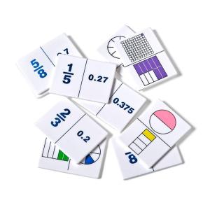 hand2mind Fraction and Decimal Dominoes Set, Fraction Manipulatives for Elementary School, Educational Decimal Games, Montessori Math Materials, Math Game Tiles, Classroom Dominoes Set (Set of 30)