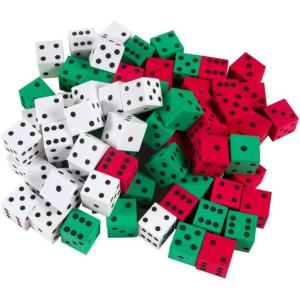 hand2mind Manipulite 3 Color Dot Dice, 5/8″, Set of 72