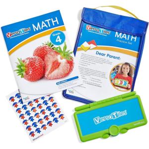 hand2mind VersaTiles Math Practice Take Along Set for Grade 4, Homeschool Curriculum, Math Workbook for Students, Elementary Classroom Must Haves, Kids Learning Activities for Fourth Grade