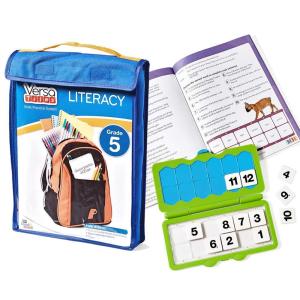 hand2mind VersaTiles Reading Practice Take Along Set for Fifth Grade, Self-Checking Workbook, Homeschooling Games, Case Included, Homeschool Curriculum, 5th Grade Reading Workbooks, Homeshool Supplies
