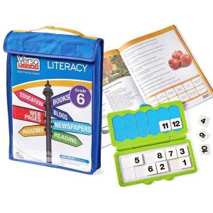 hand2mind VersaTiles Reading Practice Take Along Set for Sixth Grade, Self-Checking Workbook, Homeschooling Games, Case Included, Homeschool Curriculum, 6th Grade Reading Workbooks, Homeshool Supplies