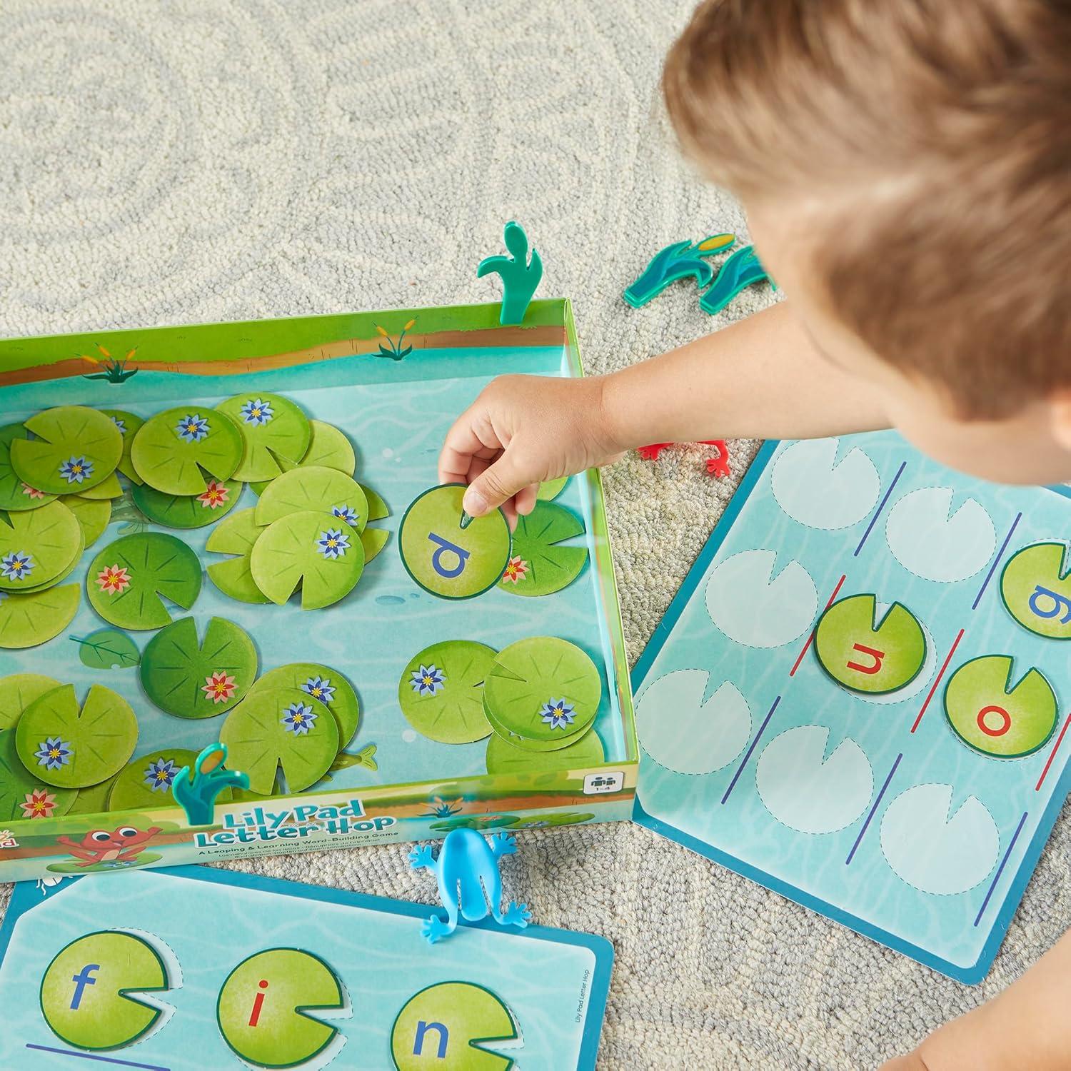imageHand2Mind Lily Pad Letter Hop CVC ampamp Sight Word Games Fine Motor Skills Toys Spelling ampamp Word Making Activities Family Learning Fun