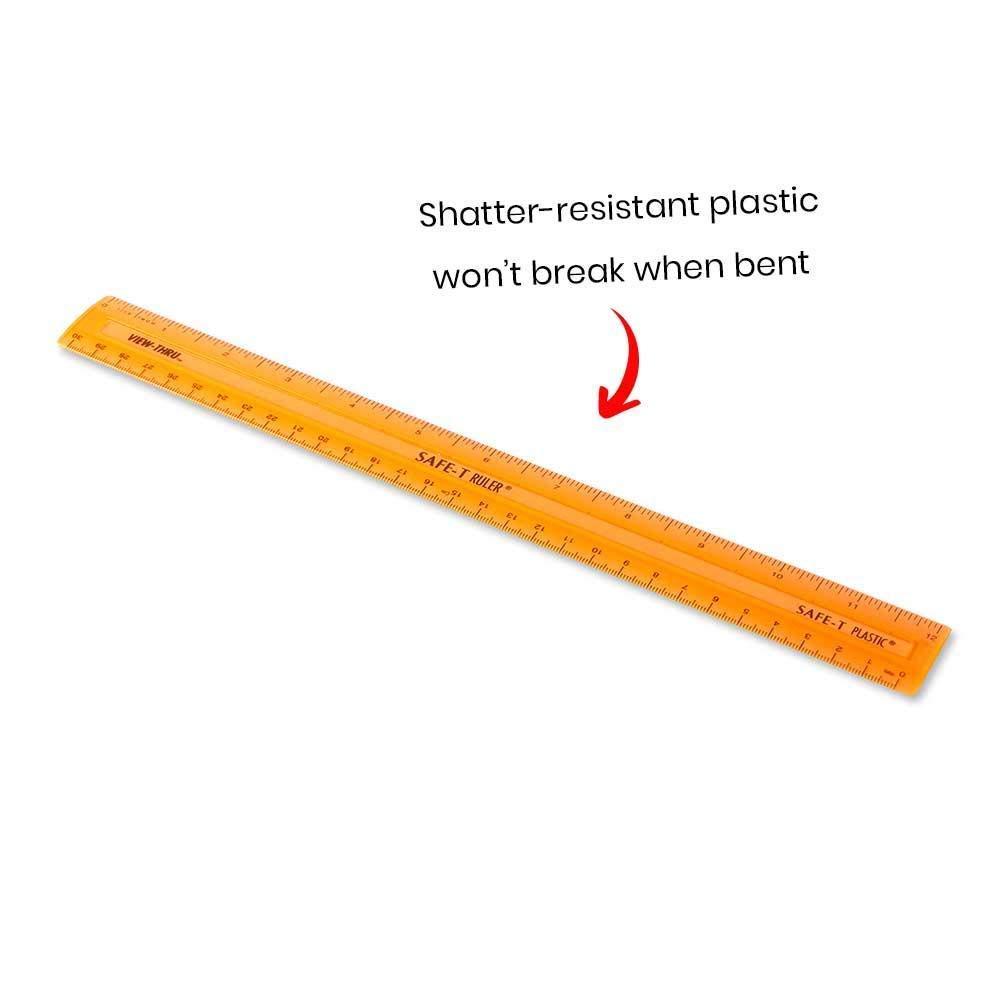 imagehand2mind 12 inch Multicolored Transparent Semiflexible SafeT Plastic Rulers Rainbow Plastic Rulers Safety Ruler for Measurement Safety Kids School Supplies Straight Rulers Pack of 24Set of 24