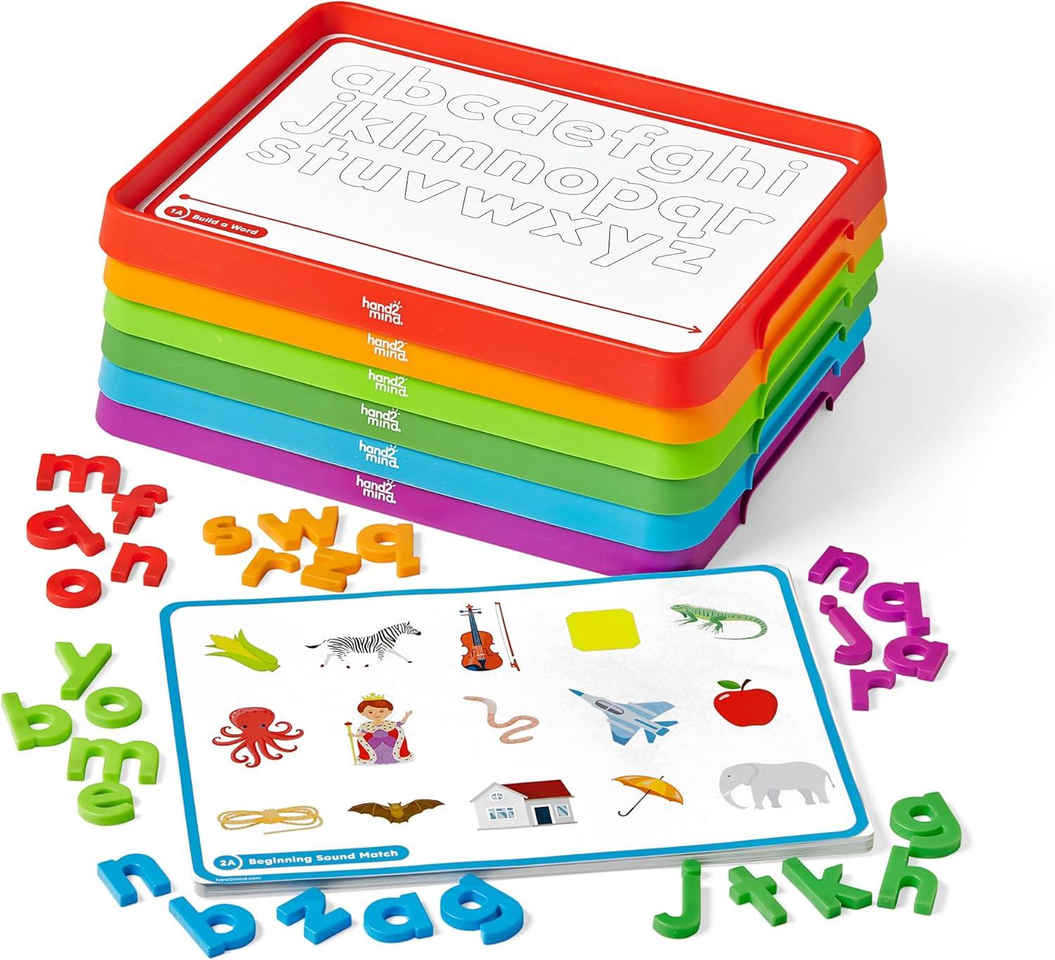imagehand2mind Alphabet Word Work Small Group Set Lowercase Magnetic Letters Magnetic Letter Trays Phonics Manipulatives Phonemic Awareness Activities Science of Reading Classroom Materials Set of 6