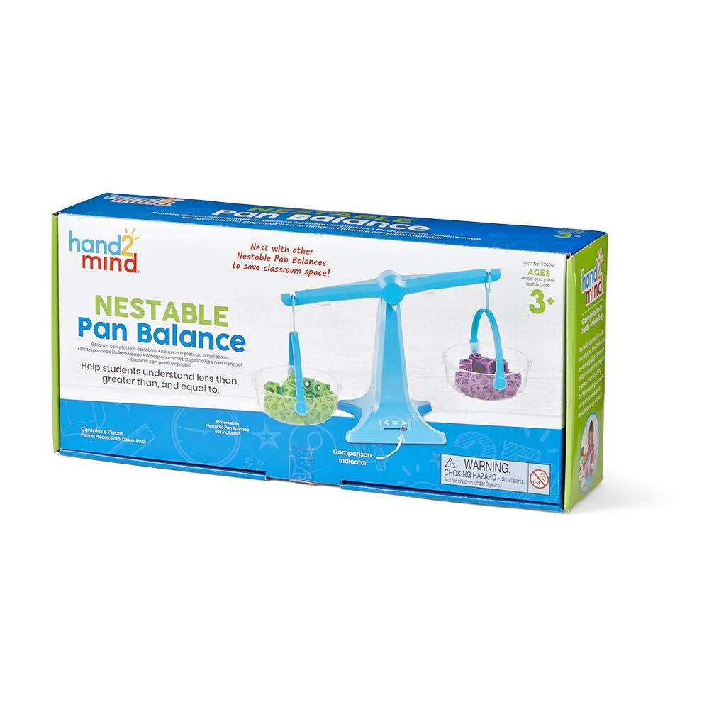 imagehand2mind Blue Nestable Pan Balance Clear Double Balance Scale for Kids Weight Scale for Liquids and Solids Easy to Assemble Space Saving Storage Base Balance Scale for Classroom Set of 1Set of 1