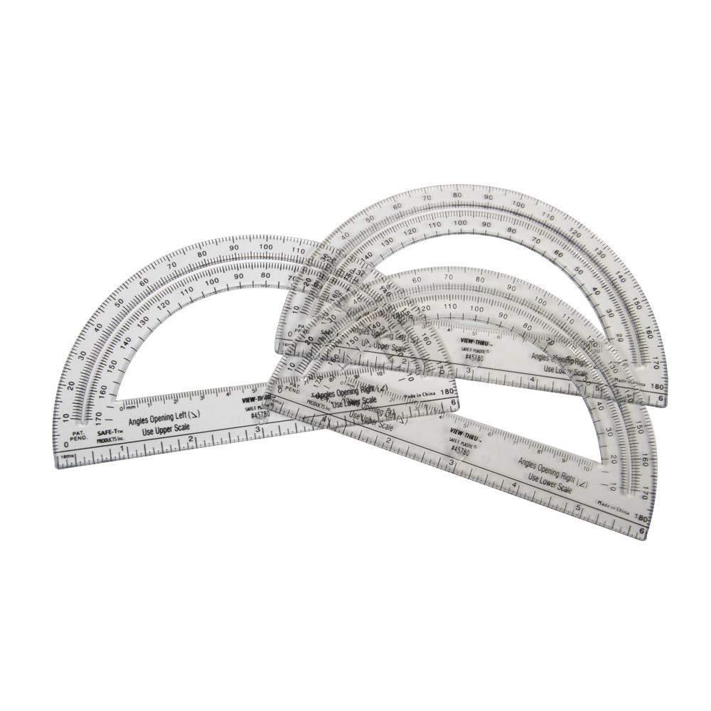 imagehand2mind Clear 6 SafeT Protractor Set 180 Degree Protractor for School Clear Plastic Protractor Ruler Geometry Tools Protractors Bulk for Classroom Math Teacher Supplies Set of 24