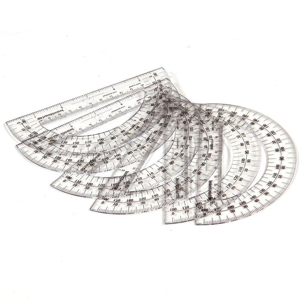 imagehand2mind Clear Plastic Student Math Protractor Set for Classroom Pack of 100
