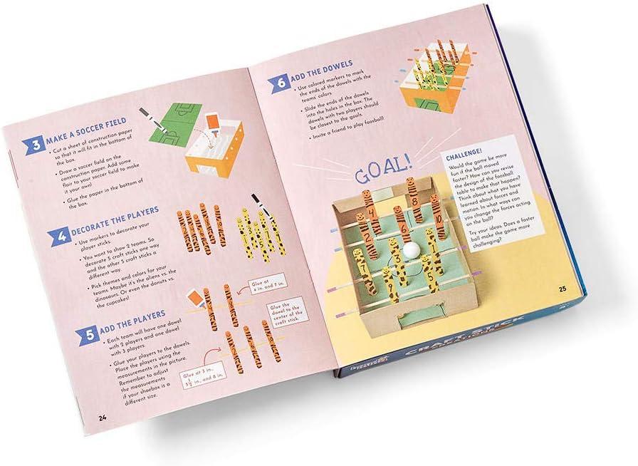 imagehand2mind Craft Stick Creations 10 Science Experiments Activity Book for Kids Ages 912 Jumbo Craft Stick Kit with Arts and Crafts Supplies STEM Toys Colored Popsicle Sticks for STEM Activities 93397