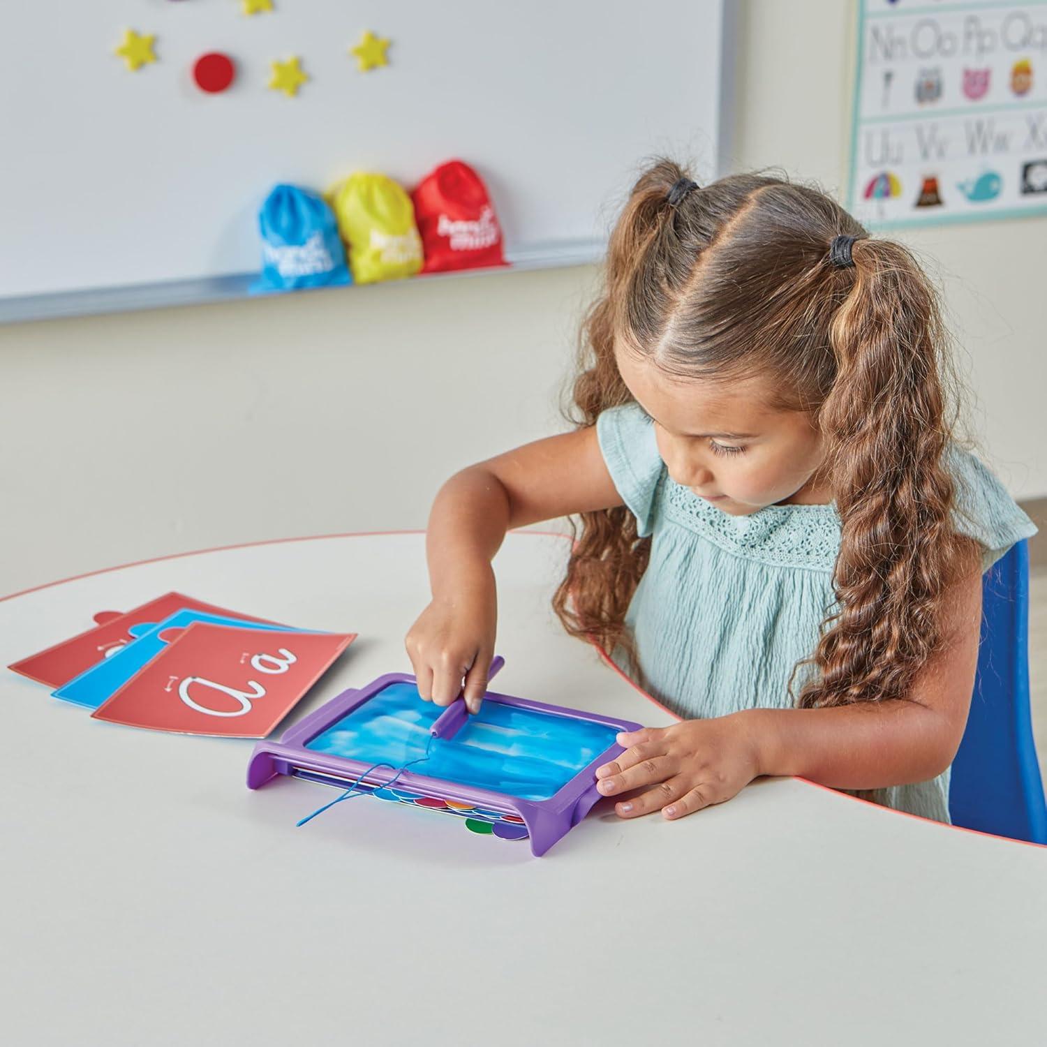 imagehand2mind Cursive Letter Tracing Sensory Pad Reusable Handwriting Practice for Kids Cursive Alphabet Learning Toys Tracing Board Fine Motor Activities Writing Center for Classroom