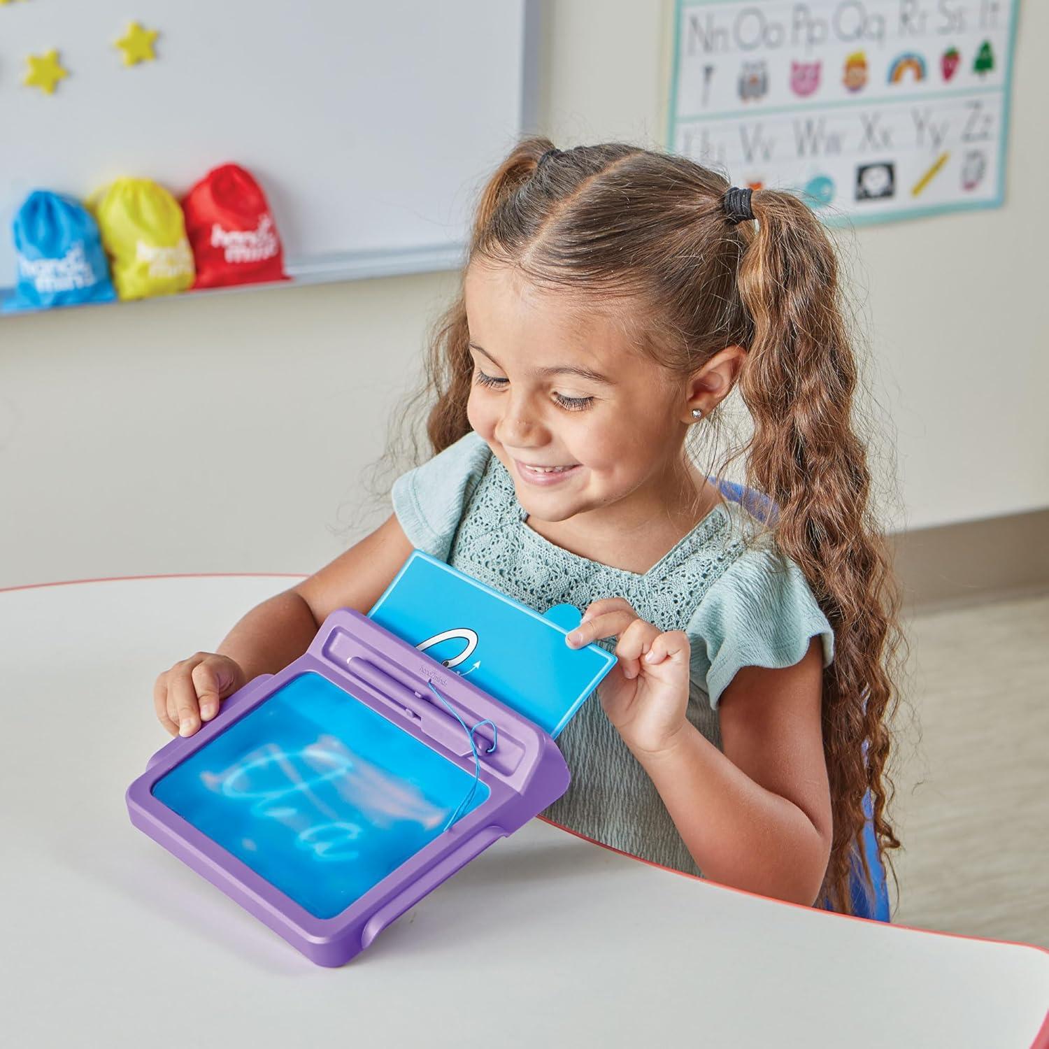 imagehand2mind Cursive Letter Tracing Sensory Pad Reusable Handwriting Practice for Kids Cursive Alphabet Learning Toys Tracing Board Fine Motor Activities Writing Center for Classroom
