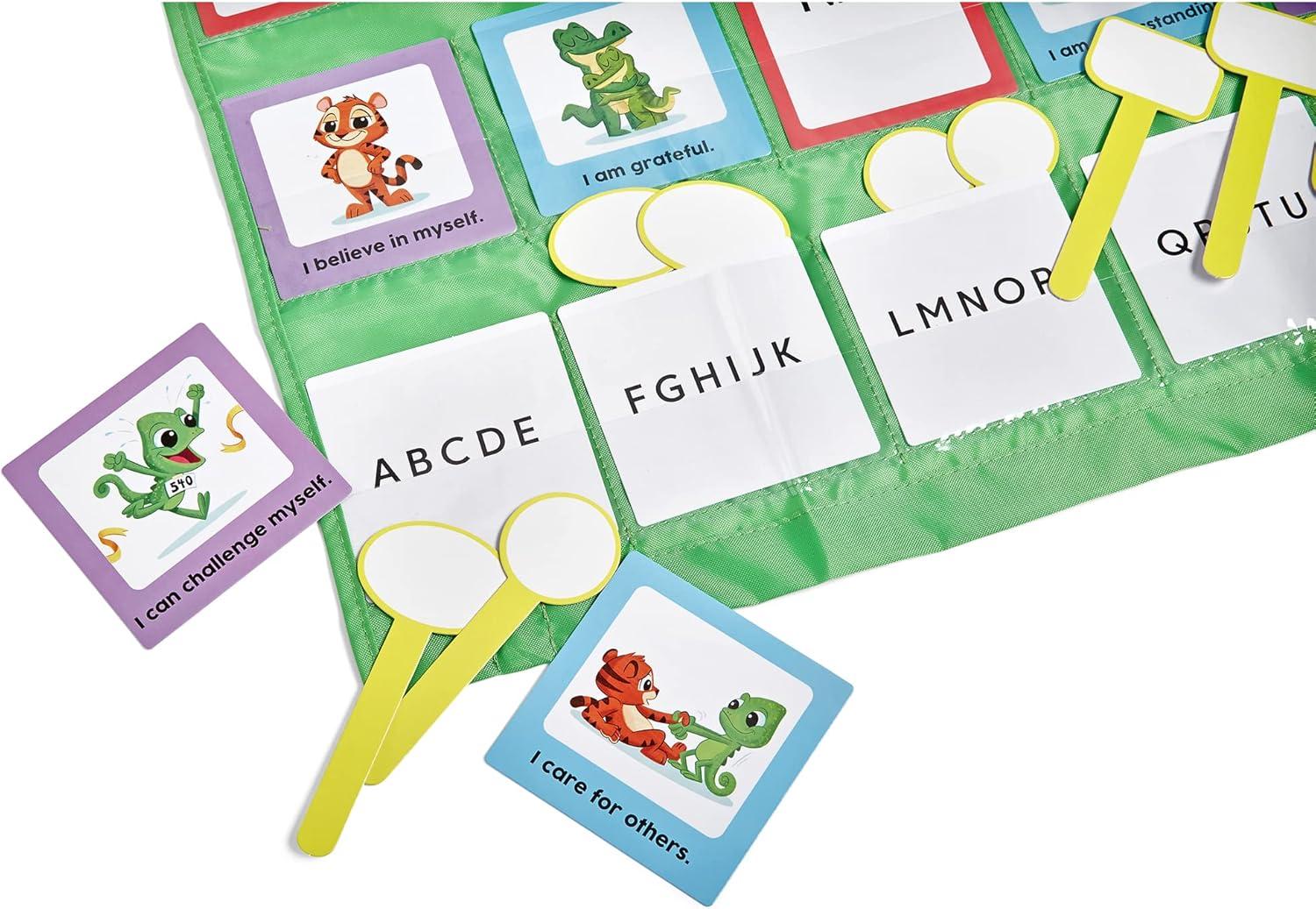 imagehand2mind Daily Affirmations Pocket Chart Positive Affirmation Cards for Kids Growth Mindset for Kids Calming Corner Classroom Decor Social Emotional Learning Preschool Teacher Supplies