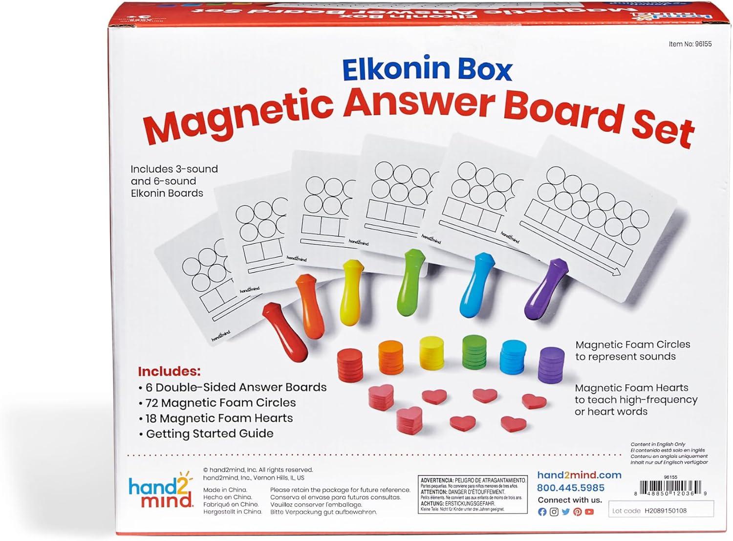 imagehand2mind Elkonin Box Magnetic Answer Board Word Mapping Paddles Elkonin Boxes Dry Erase Blending Board Phonemic Awareness Phonics Manipulatives Science of Reading Classroom Materials Set of 6
