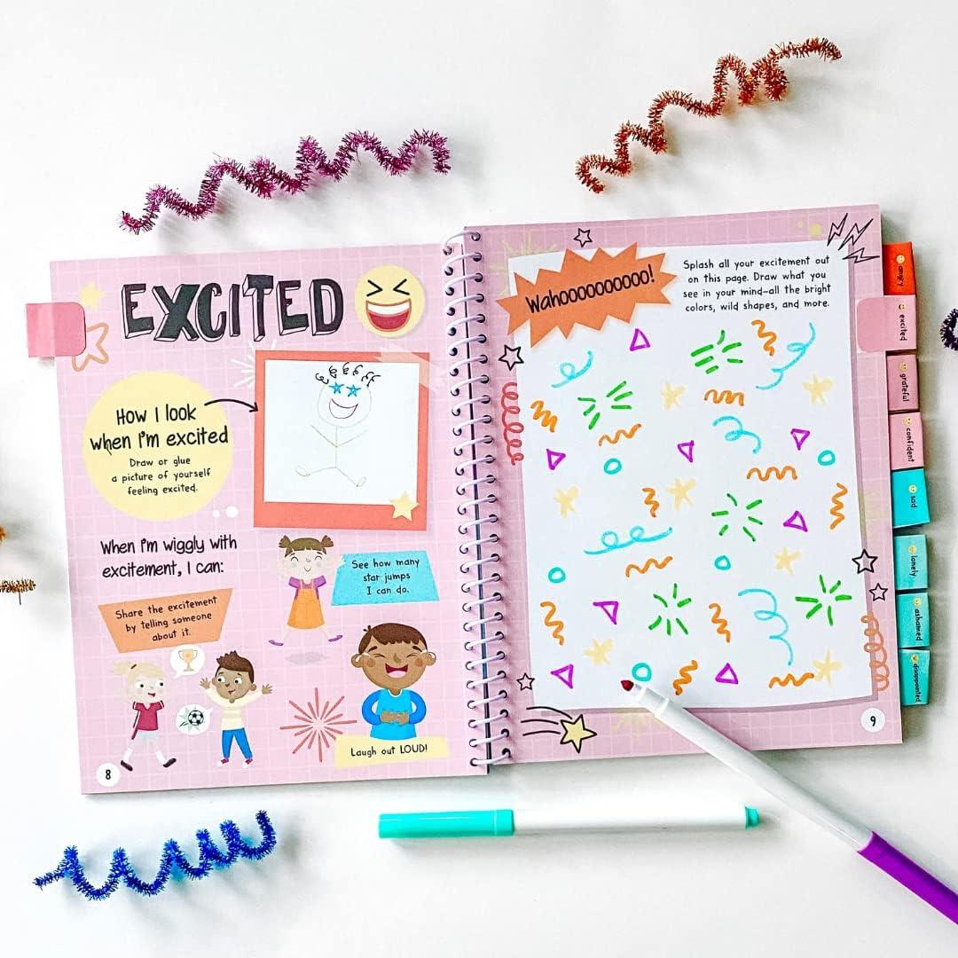 imagehand2mind Express Your Feelings Journal Emotions Journal for Kids with Feelings Wheel Social Emotional Books for Kids Growth Mindset for Kids Mindfulness for Kids Calm Down Corner SuppliesJournal