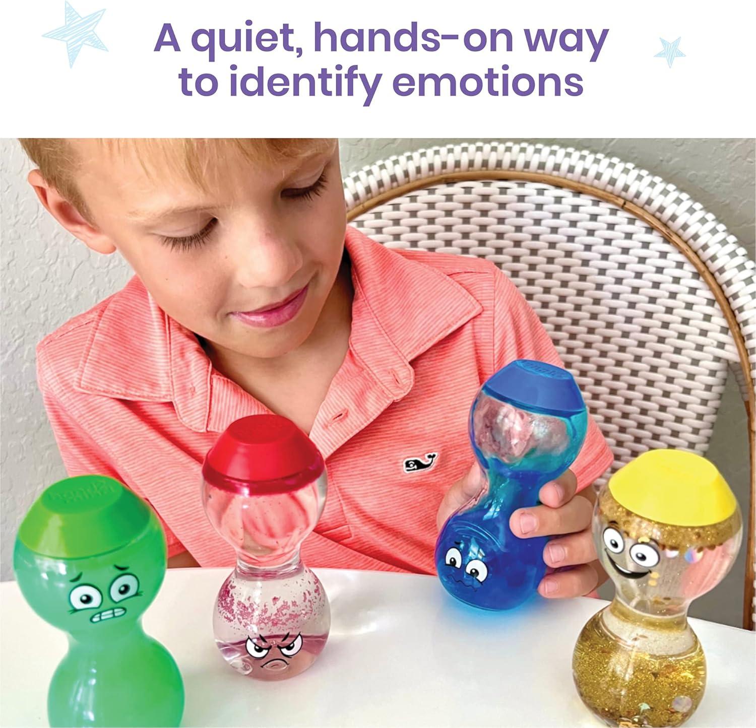 imagehand2mind Express Your Feelings Sensory Bottles Primary Emotions Toddler Sensory Toys Quiet Fidget Toys Play Therapy Toys Calm Down Corner Supplies Calming Corner Social Emotional LearningCalming Toys