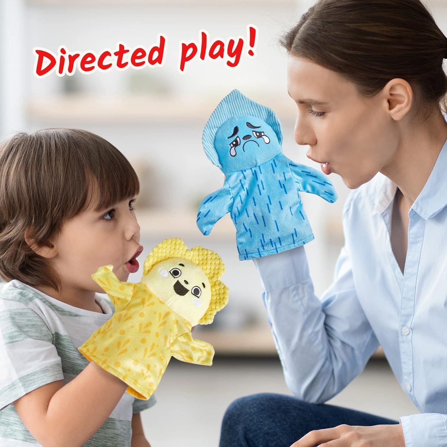 imagehand2mind Feelings Family Hand Puppets Hand Puppets for Kids Social Skills Activities Mindfulness for Kids Social Emotional Learning Activities Sensory Play Therapy Toys for Counselors Set of 5Hand Puppets