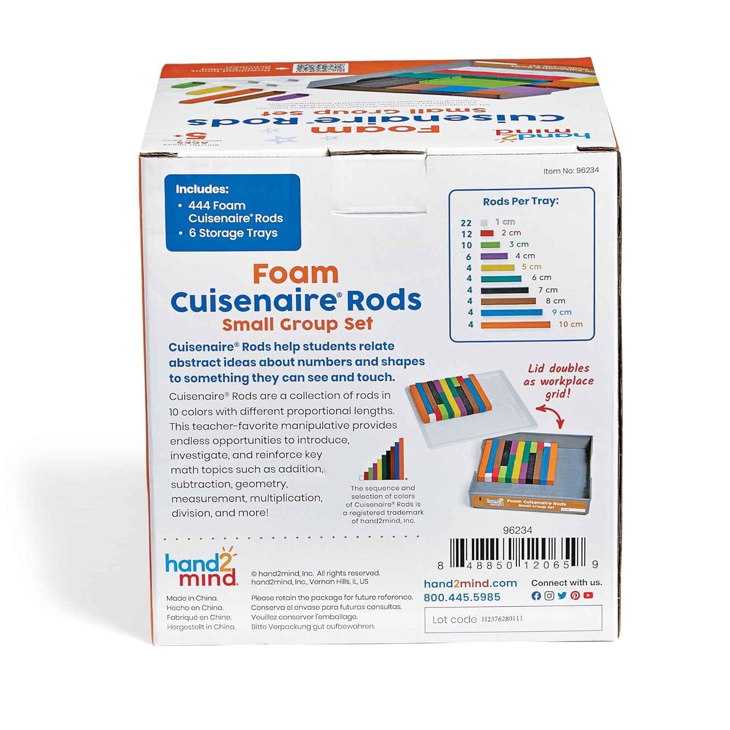 imagehand2mind Foam Cuisenaire Rods Small Group Set Teaching Fraction Bars Montessori Math Manipulatives Math Teacher Must Haves Elementary Kindergarten Homeschool Supplies 6 Sets of 74
