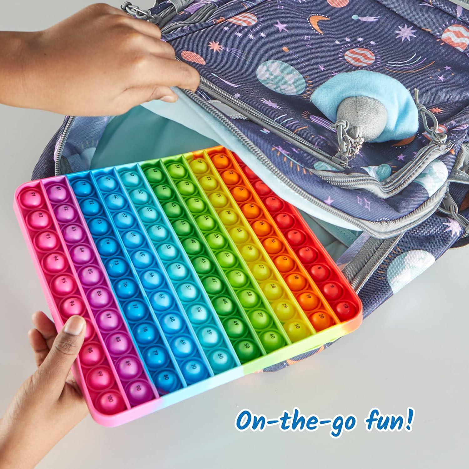 imagehand2mind Hundred Board Sensory Bubble Popper Pop Fidget Toys for Kids Multiplication Board Math Manipulatives Kindergarten Fine Motor Toys Fidgets for Classroom Calm Down Corner Supplies