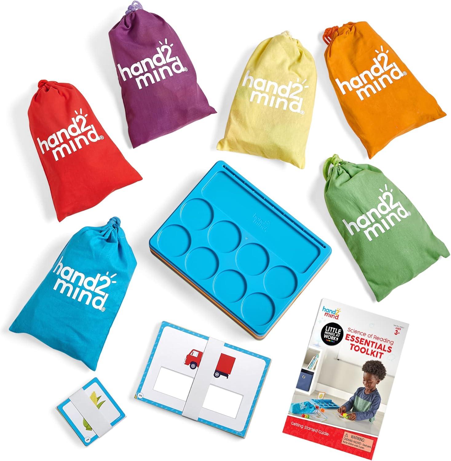 imagehand2mind Little Minds at Work Science of Reading Essentials Toolkit by Tara West Decodable Reading Manipulatives Elkonin Boxes Letter Sounds Phonemic Awareness Preschool Learning Set of 6Toolkit