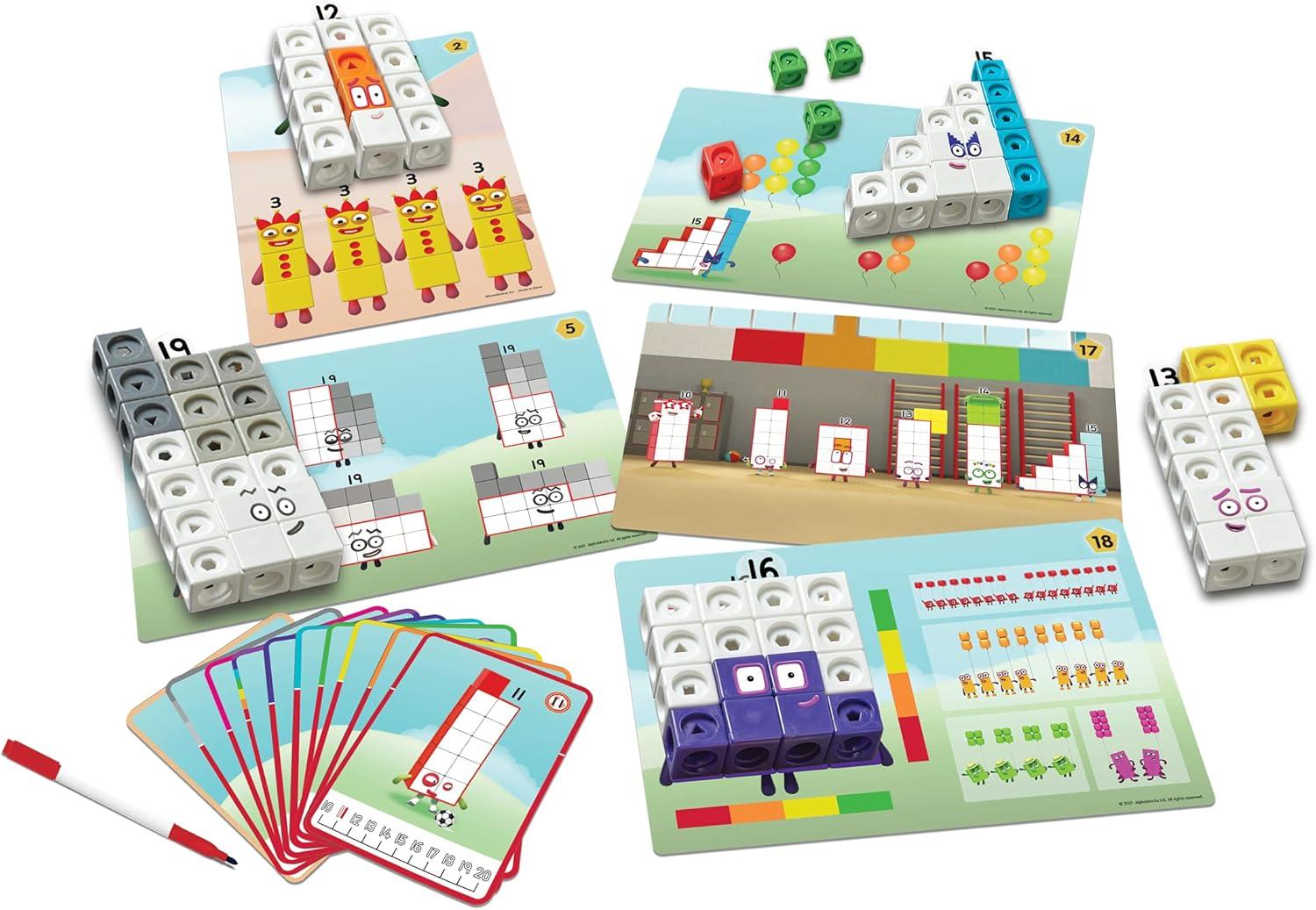 imagehand2mind MathLink Cubes Numberblocks 1120 Activity Set 30 Preschool Learning Activities Counting Blocks Linking Cubes Educational Toys for Kids Number Games Math Manipulatives KindergartenActivity Set