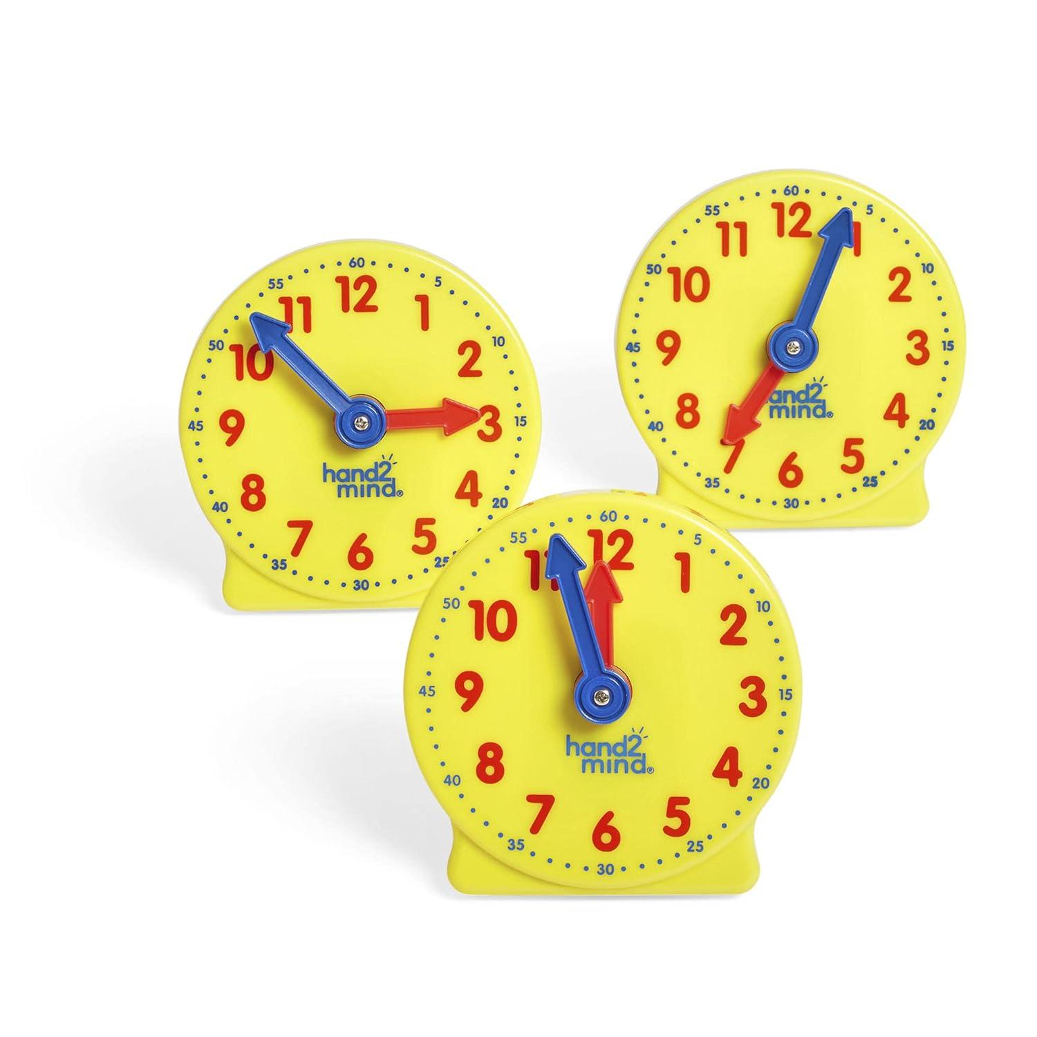 imagehand2mind Mini Geared Clock Classroom Set Telling Time Teaching Clocks Learn to Tell Time for Kids Analog Clock for Kids Learning Classroom Clocks for Students Set of 24Classroom Kit