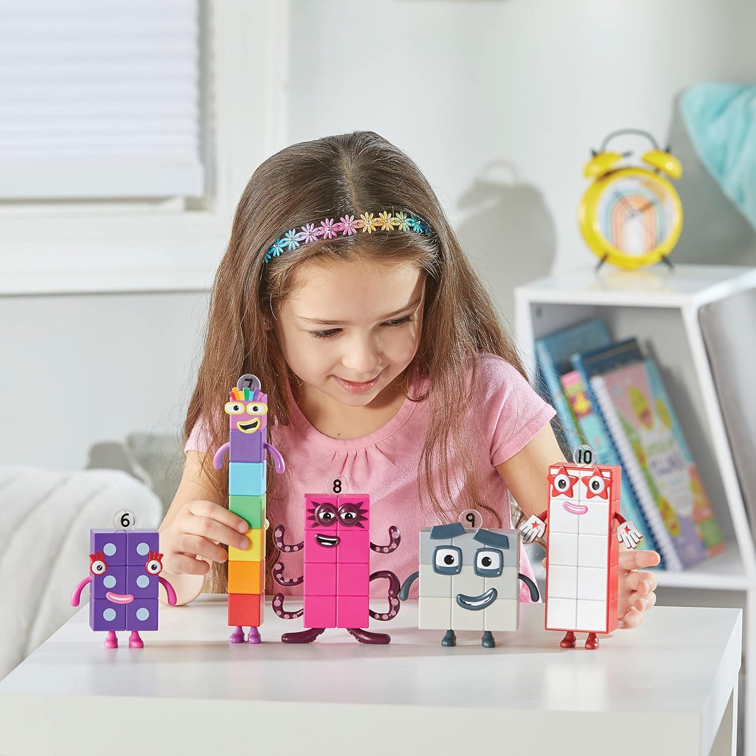 imagehand2mind Numberblocks Friends Six to Ten Figures Official Licensed Character Action Figure Set Numbers and Counting Figurines Pretend Play Toys for Kids Ages 3 4 5 6 7Six to Ten