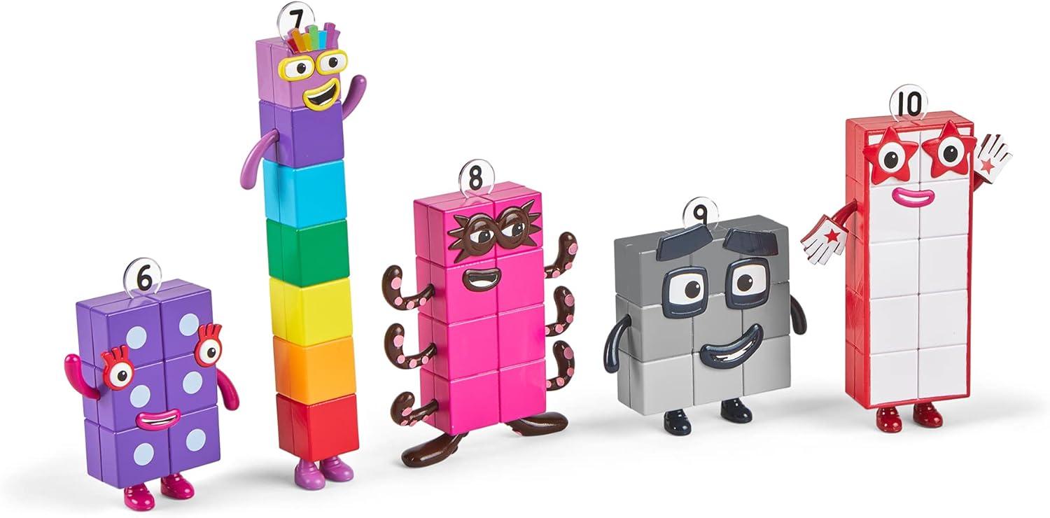 imagehand2mind Numberblocks Friends Six to Ten Figures Official Licensed Character Action Figure Set Numbers and Counting Figurines Pretend Play Toys for Kids Ages 3 4 5 6 7Six to Ten