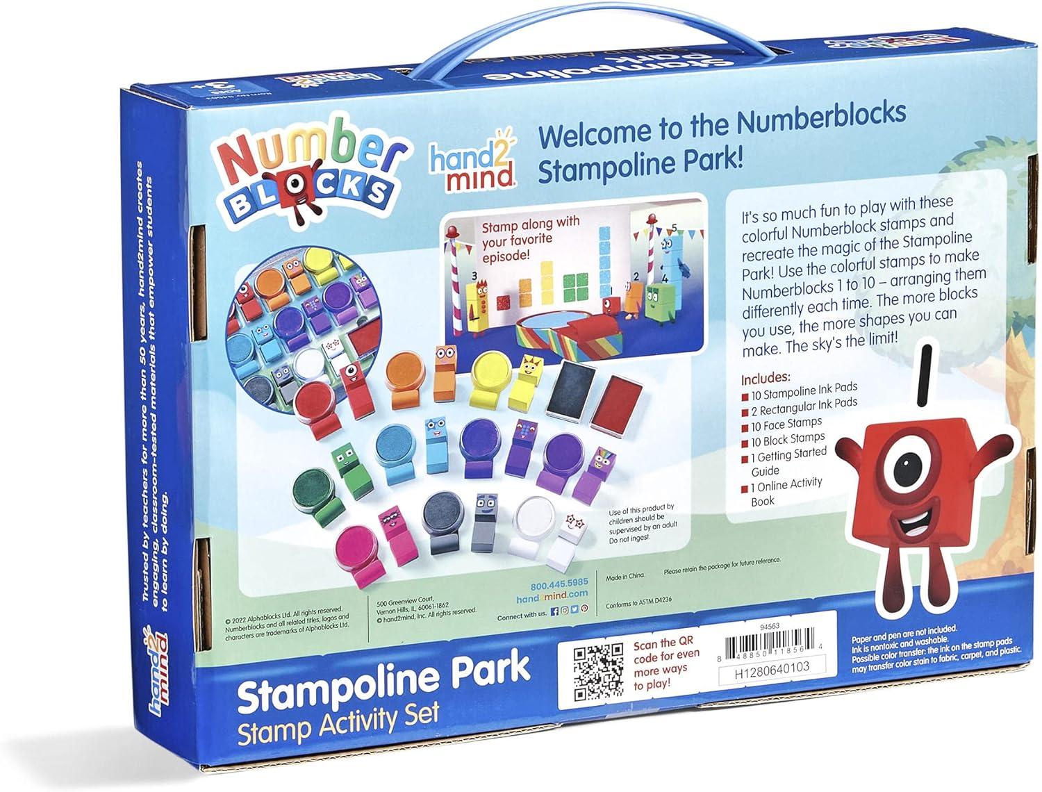 imagehand2mind Numberblocks Stampoline Park Stamp Activity Set 20 Stamps 12 Washable Ink Pads Number Toys Kids Arts ampamp Crafts Preschool Math Toys Toddler Learning Activities Birthday Gifts for KidsStamp Activity Set