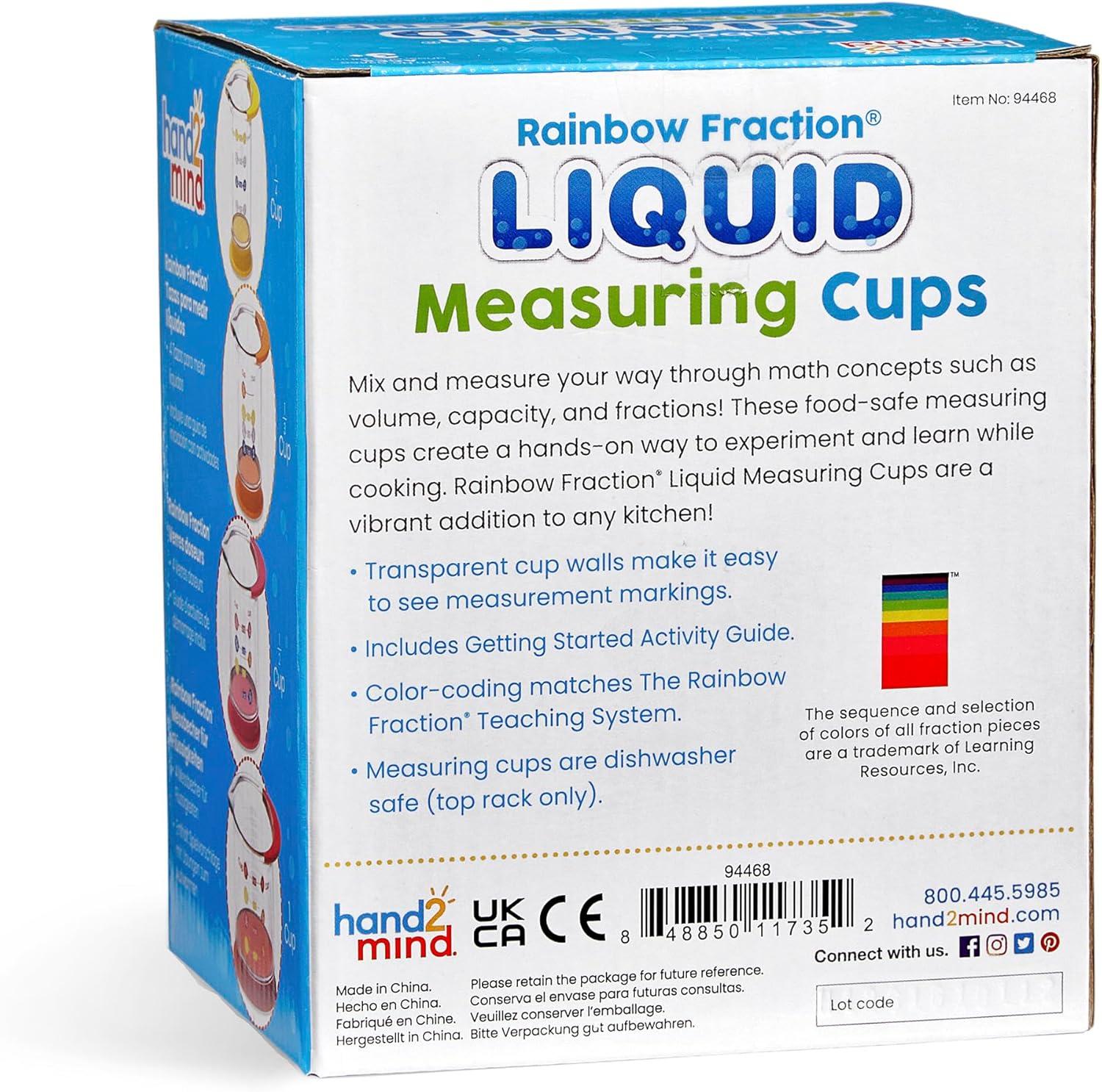 imagehand2mind Rainbow Fraction Manipulatives Baking Supplies for Kids Kids Kitchen Cute Unit Fraction Montessori Kitchen Measuring Spoons Set of 4