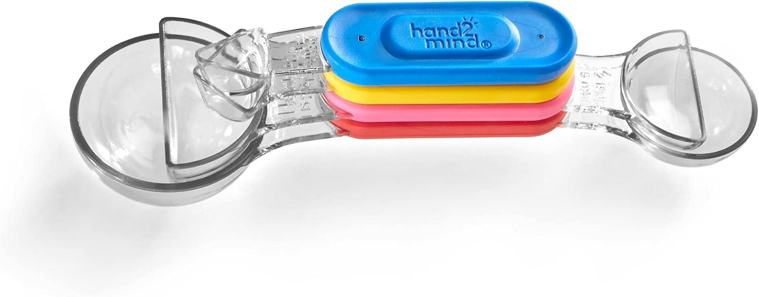 imagehand2mind Rainbow Fraction Measuring Spoons Kids Montessori Kitchen Tools Toddler Cooking Tools Sensory Table Materials Fraction Manipulatives Homeschooling Supplies Easter Baking Set of 4