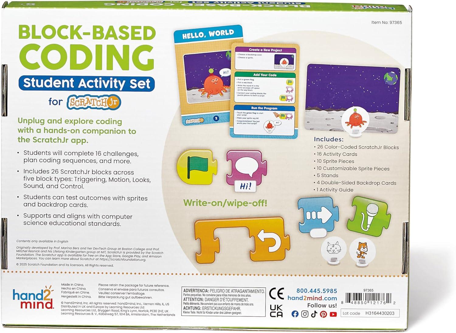 imagehand2mind ScratchJr BlockBased Coding Student Activity Set Learn to Code Computer Science and Programming for Kids STEM Activities STEM Classroom Coding for Kids Science Teacher Supplies
