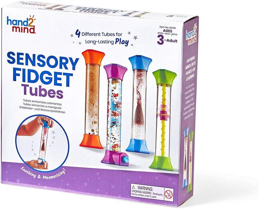 imagehand2mind Sensory Fidget Tubes Sensory Toys Travel Toys Quiet Fidgets for Classroom Calm Down Corner Supplies Anxiety Relief Items for Kids Toddler Stocking Stuffers for KidsSensory Fidget Tubes