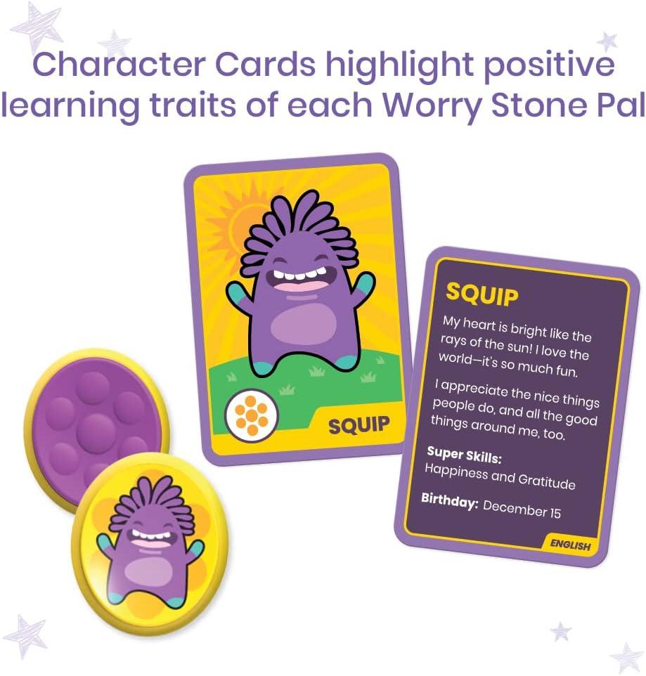 imagehand2mind Worry Stone Pals Worry Stones for Anxiety Fidget Bracelet for Kids Kids Anxiety Relief Toddler Sensory Toys Calming Toys Calm Down Corner Supplies Social Emotional Learning Activities