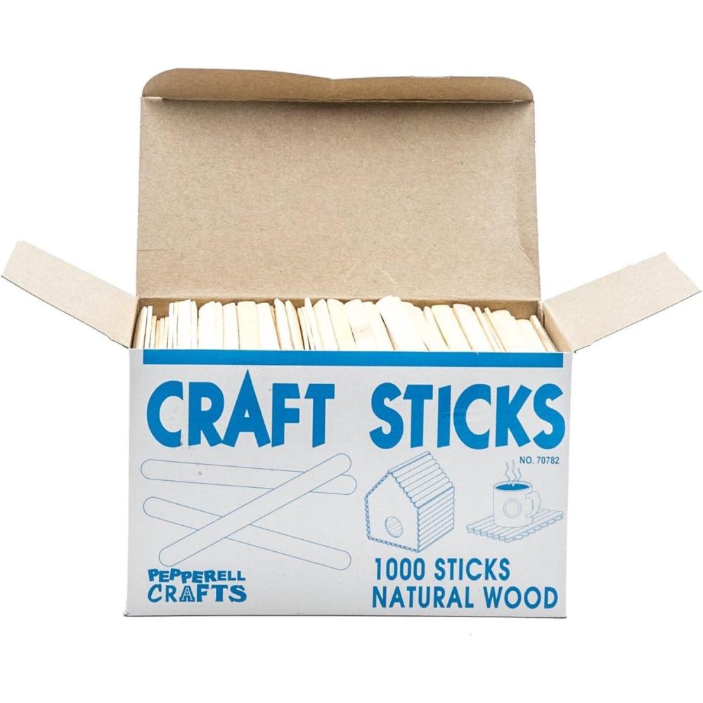 imageNatural Wood Craft Sticks 425 Inch Popsicle Sticks for Ice Cream Crafts Waxing Art Projects ampamp Party Food Labels 1000 Sticks1Pack