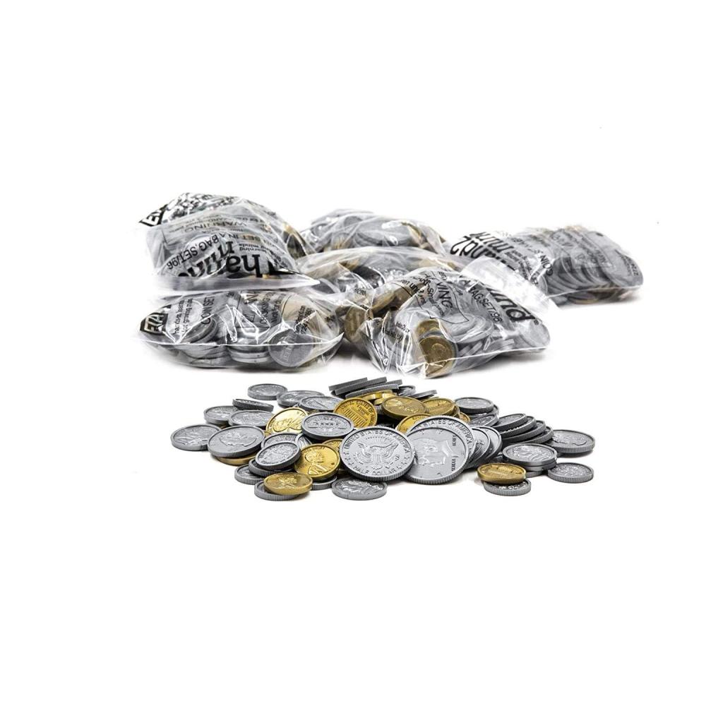 imagehand2mind Fake Money Coin Kit Detailed Fake Coins Prop Money Toy Money Play Money for Kids Realistic Money Pretend Money for Kids Learning Play Money Set Plastic Coins Set of 500 Coins