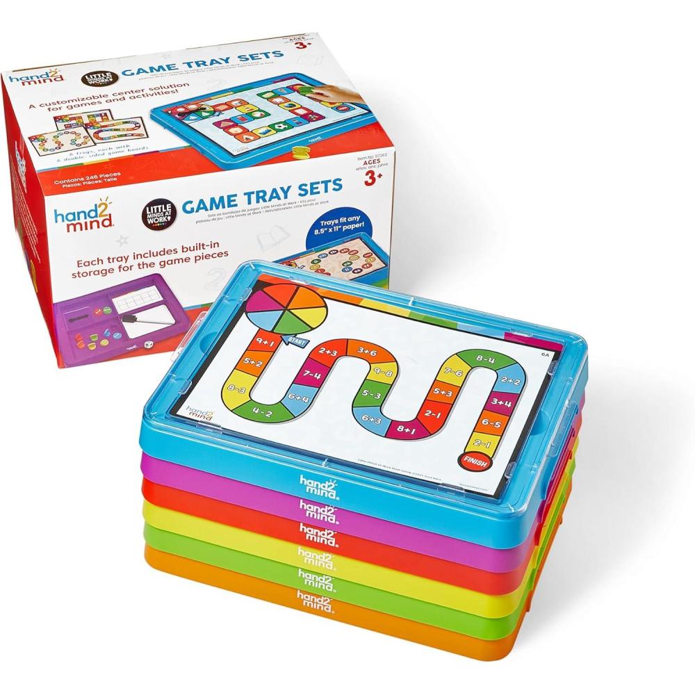 imagehand2mind Little Minds at Work Game Tray Set by Tara West Includes Reading ampamp Math Preschool Learning Activities Science of Reading Manipulatives Math Games for Kids Teacher Supplies for Classroom
