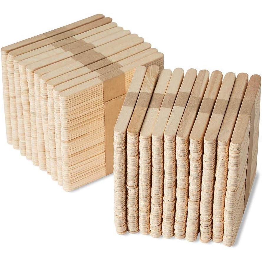 imagehand2mind Natural Wood Craft Sticks with Rounded Ends Great for Homeschool Arts and Crafts Waxing Supplies Classroom Art Supplies and Homeschool Supplies 412 x 38 Inch Pack of 1000Zipped Bag