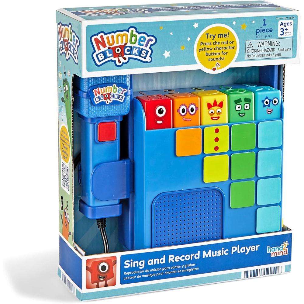 imagehand2mind Numberblocks Sing and Record Music Player Kids Karaoke Microphone Musical Toys Toddler Boombox Counting Toys Preschool Math Learning Activities Numbers for Toddlers Birthday Gifts