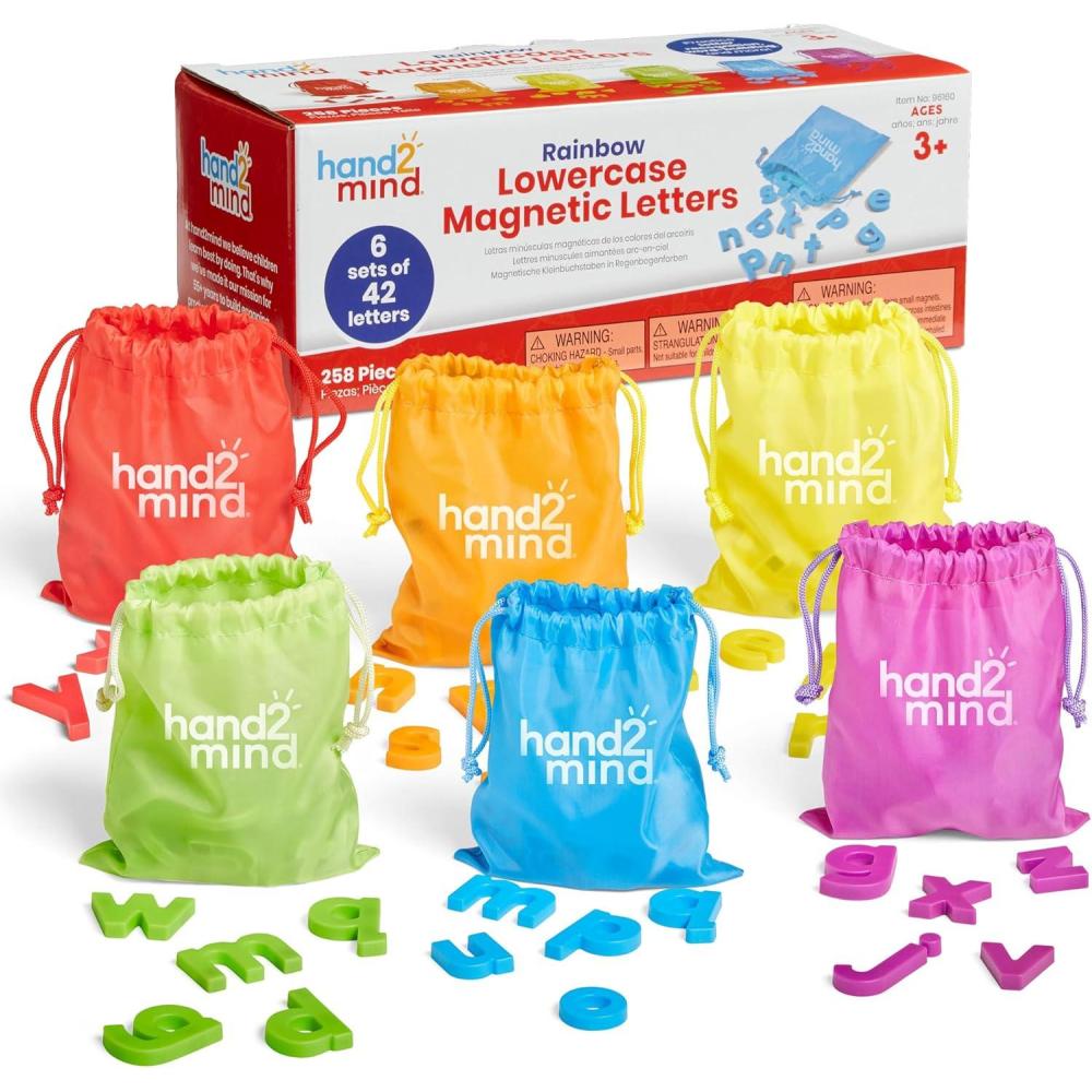 imagehand2mind Rainbow Lowercase Magnetic Letters Plastic Magnetic Letters for Classroom Alphabet Letters for Kids Letter Recognition for Kindergarten Word Building Letter Magnets for Kids Set of 6