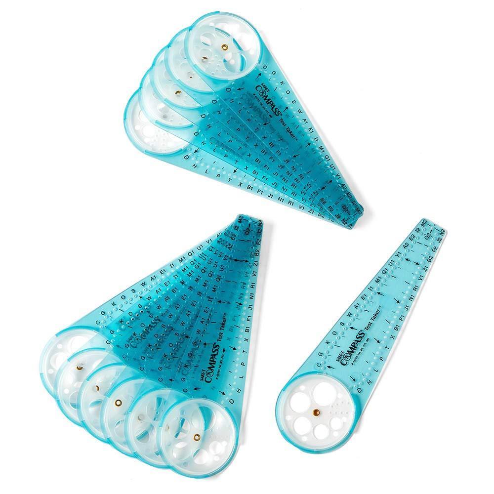 imagehand2mind SafeT Math Compass 10 in Blue Compass Compass for Geometry Compass Drawing Tool Dysgraphia Tools for Kids Circle Drawing Tool Compass Set Math Classroom Supplies Set of 12