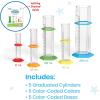Hand2mind Starter Science Graduated Cylinder Set, Science Lab Equipment for Kids, Measuring Toys, Educational Science Kits, Chemistry Set, Science Supplies for Classroom (Set of 5)