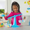 hand2mind Blue Nestable Pan Balance, Clear Double Balance Scale for Kids, Weight Scale for Liquids and Solids, Easy to Assemble, Space Saving Storage Base, Balance Scale for Classroom (Set of 1)(Set of 1)