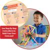 hand2mind Craft Stick Creations, 10 Science Experiments, Activity Book for Kids Ages 9-12, Jumbo Craft Stick Kit with Arts and Crafts Supplies, STEM Toys, Colored Popsicle Sticks for STEM Activities – 93397