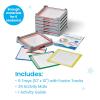 hand2mind Cuisenaire Rod Workspace Trays, Trays and Activity Mats Only, Teaching Fraction Bars, Math Manipulatives, Teacher Must Haves Elementary, Kindergarten Homeschool Supplies (Set of 6)