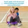 hand2mind Green Indoor Scooter Board with Handles, Sit Down Floor Scooter, Gym Activities for Kids, Indoor Recess Games, Sport Scooters, Physical Education Equipment, Gross Motor Toys